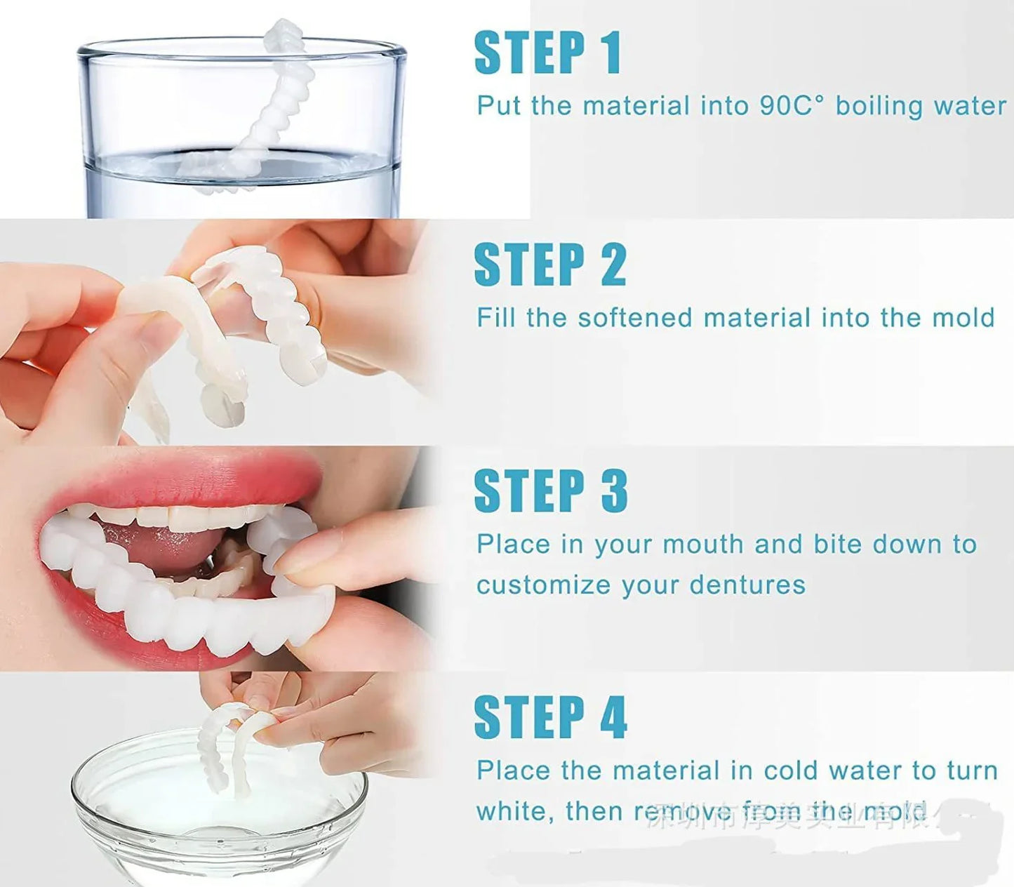 Instant Smile Cosmetic Teeth Set - Top & Bottom Veneer Look