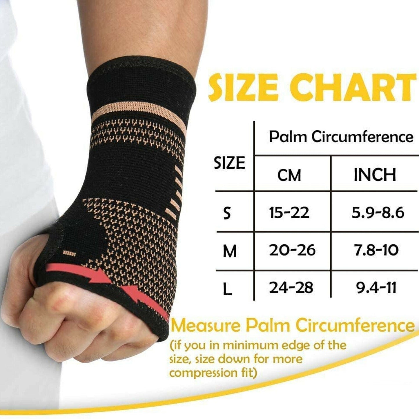 CopperRelief Wrist & Hand Brace - Pain Support Sleeve