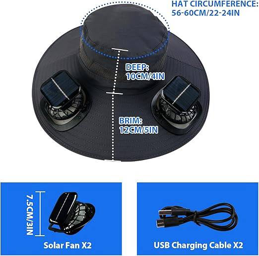BreezeShade Cooling Sun Hat with Solar Fans
