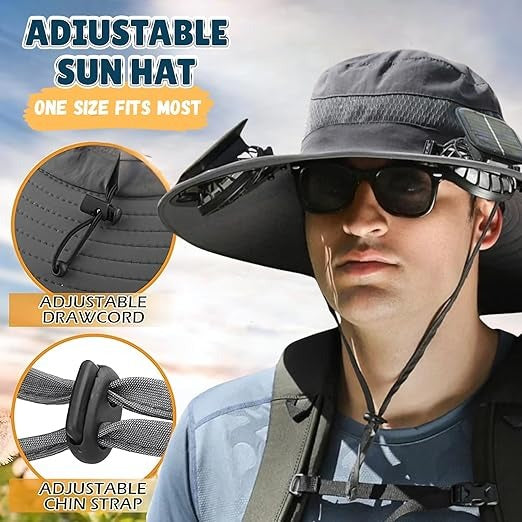 BreezeShade Cooling Sun Hat with Solar Fans