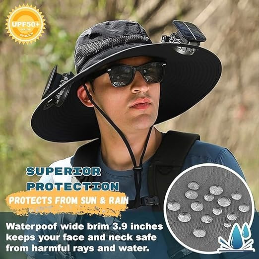 BreezeShade Cooling Sun Hat with Solar Fans