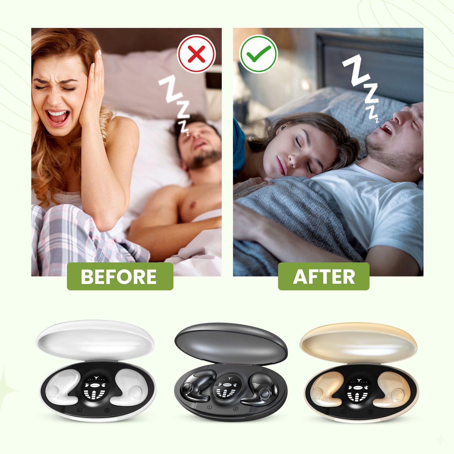 Sleep Headphones - Sleep Earbuds for Side Sleepers & Sound Reduction