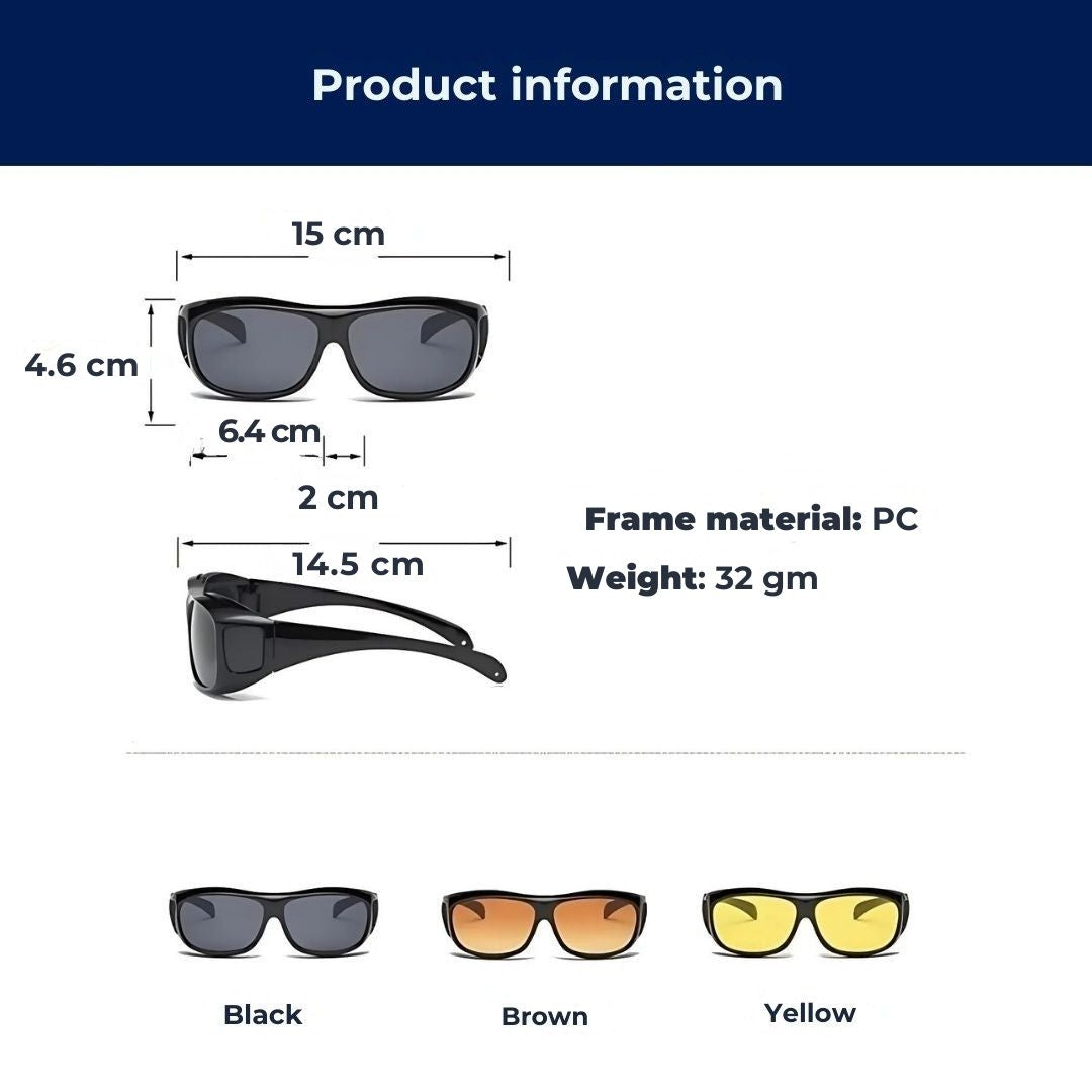 DriveBright Night Driving Clarity Glasses | Anti-Glare Glasses - UV Protection