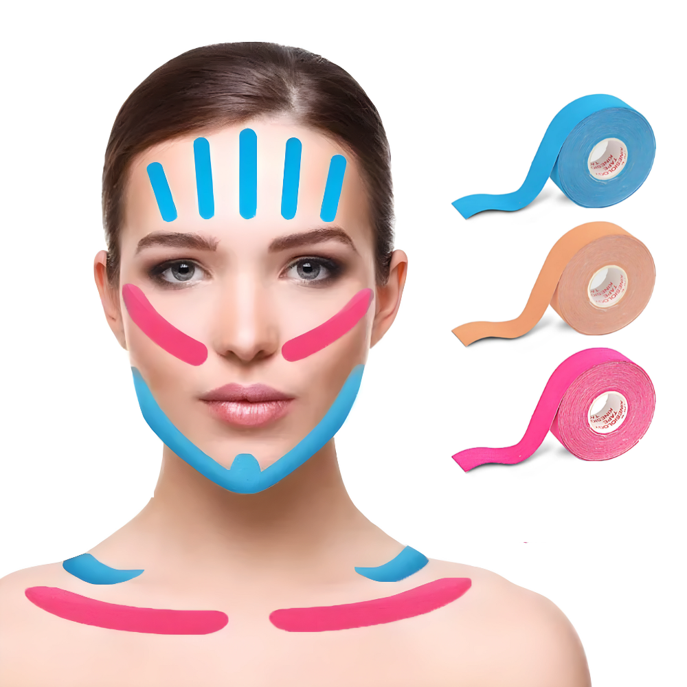 Kinesiology Face & Neck Tape - Skin-Lifting Support Tape