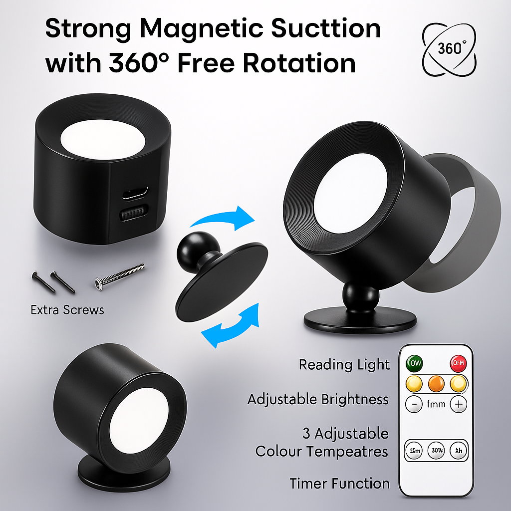 GlowMate Stick-On LED Wall Light – No Screws or Wires, Just Stick & Glow