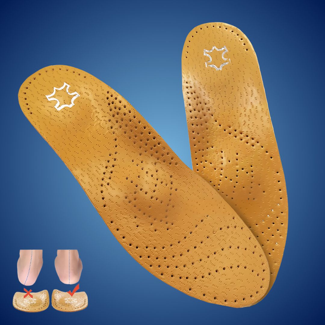 LeatherGuard Orthopedic Leather Shoe Insole | Shock Absorption - Arch Support - Comfortable