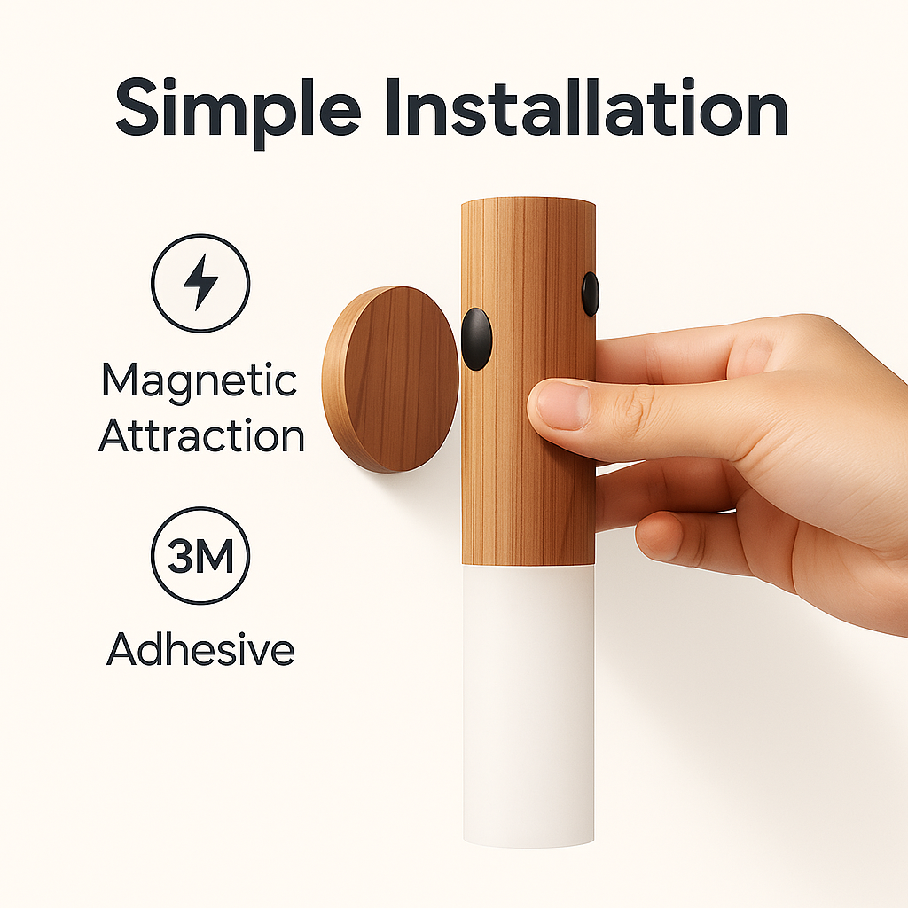 LumiSense Motion Sensor Wall Light – Rechargeable & Stick-On