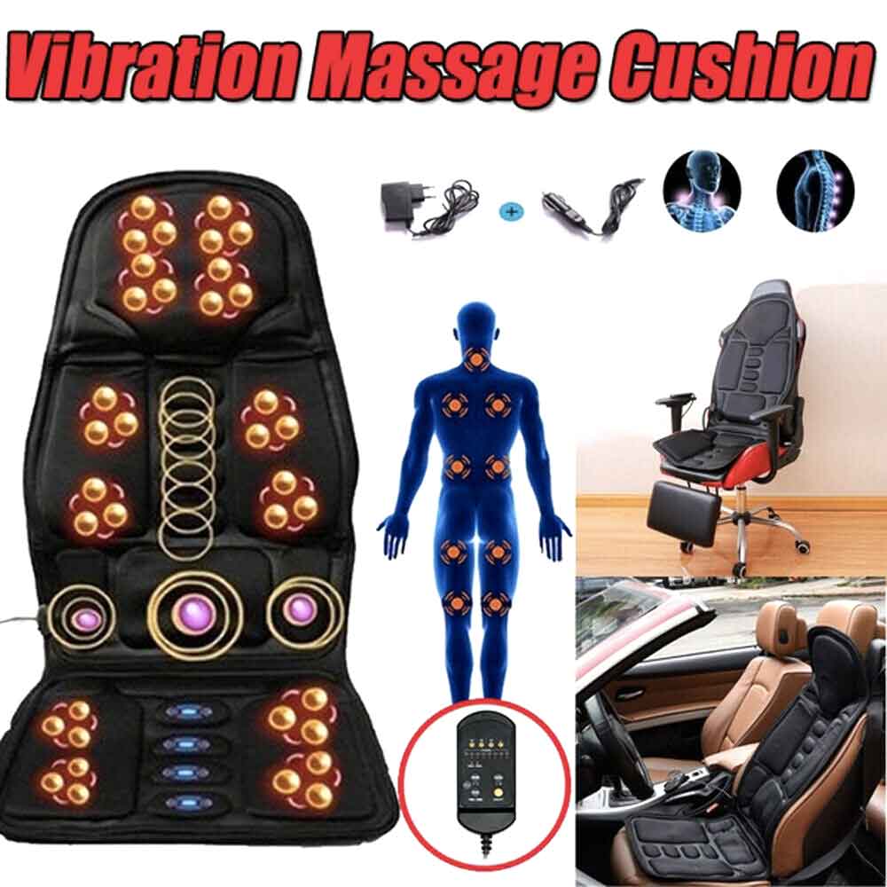 Heated Massage Seat Cover with Neck & Back Support - For Car and Home Use
