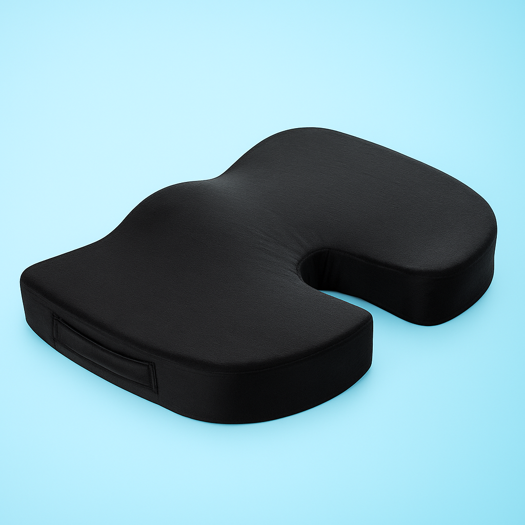 ErgoComfort Memory Foam Seat Cushion - Sciatica & Back Pain Relief