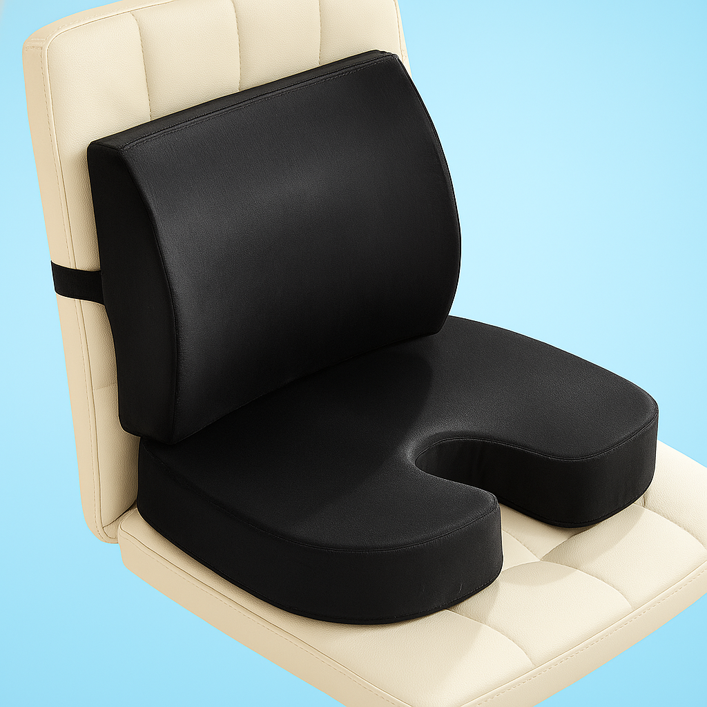 ErgoComfort Memory Foam Seat Cushion - Sciatica & Back Pain Relief