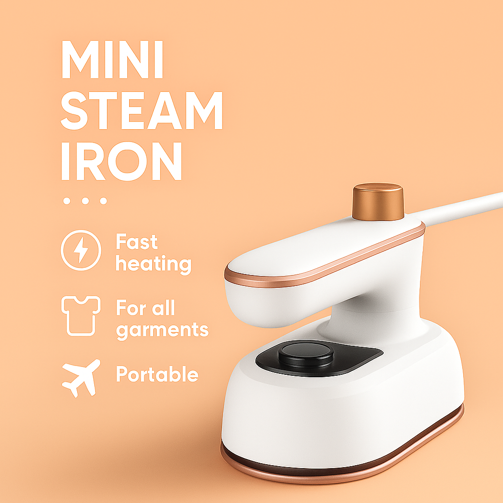 MiniSteam Iron - Portable, Travel-Friendly Clothes Iron
