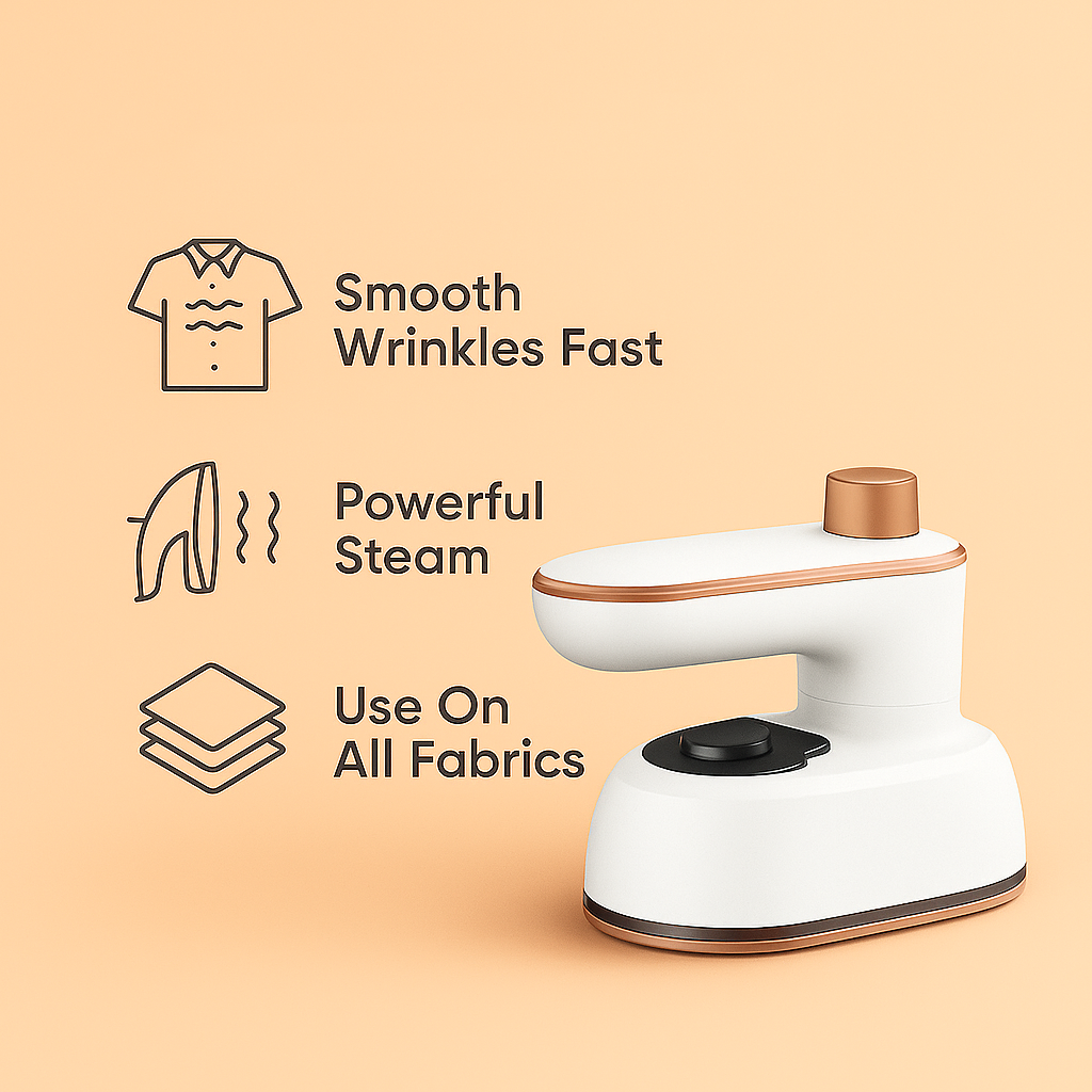 MiniSteam Iron - Portable, Travel-Friendly Clothes Iron