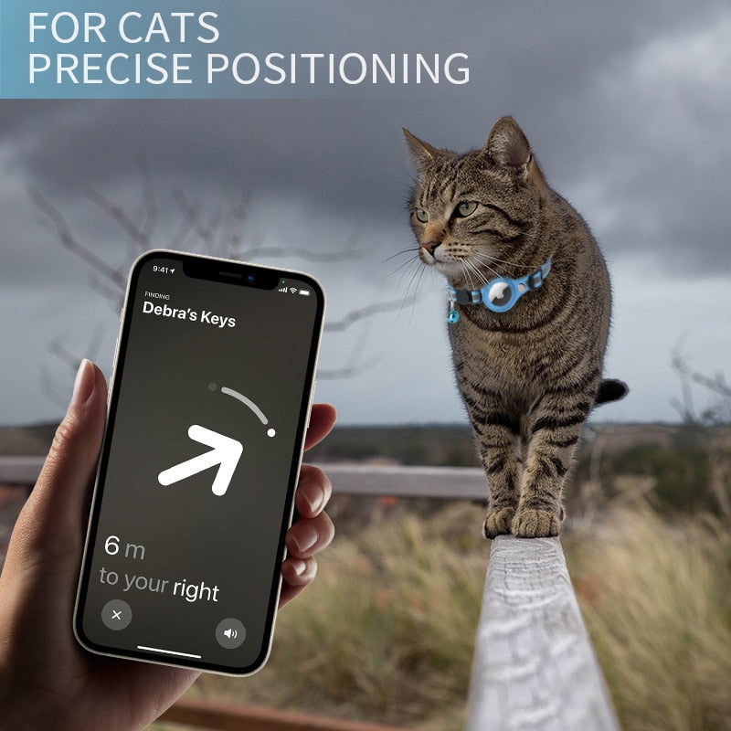 PawLocator Cat Tracking Collar - AirTag Compatible with GPS Holder