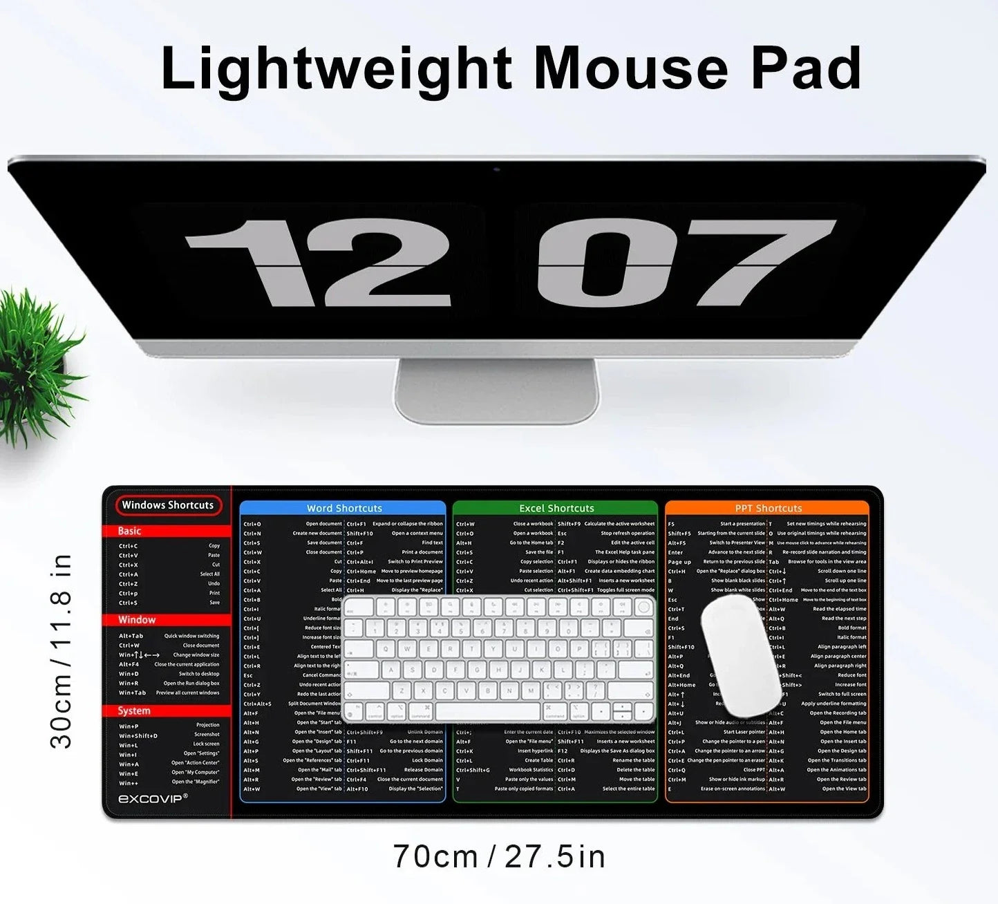 Shortcut Keys Mouse Pad – Workspace Desk Mat for Office Work & Designers