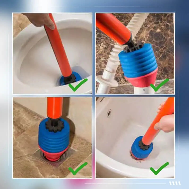 TurboFlush Toilet Plunger - Drain Blaster for Sink, Toilet & Shower Clogs