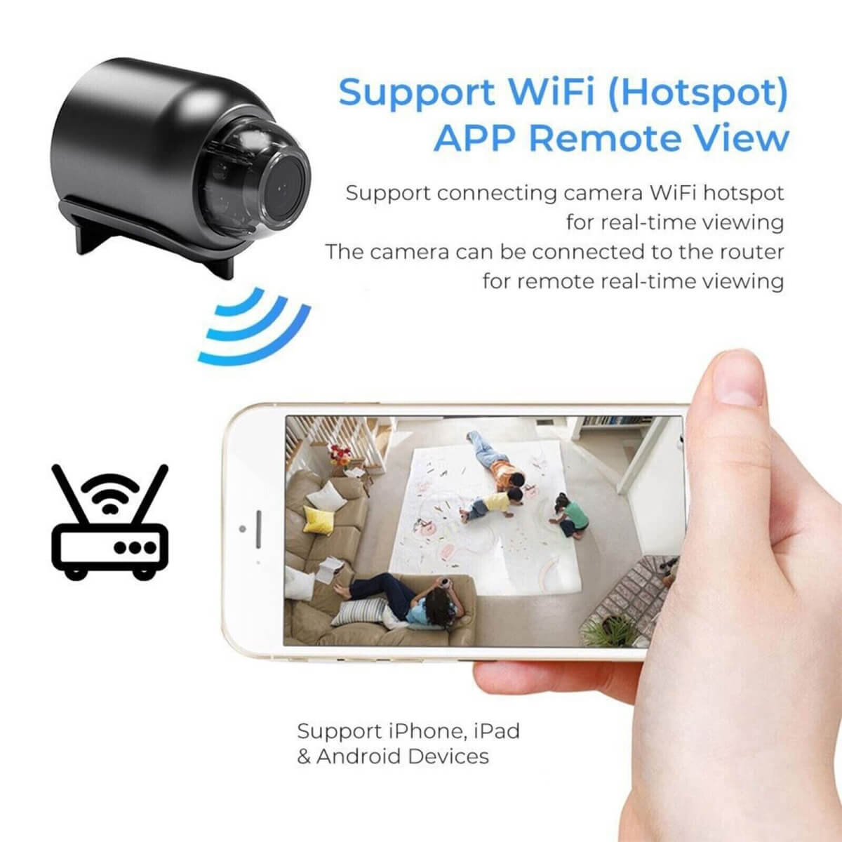 Waterproof HD Mini Camera With Night Vision and Wide Angle Lens WiFi 1080P