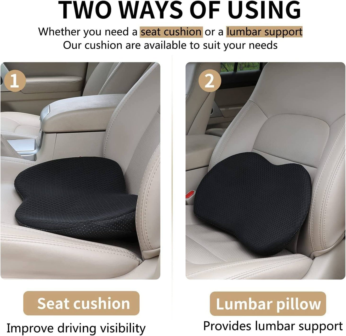 Ergonomic Car Booster Seat Cushion For Adults