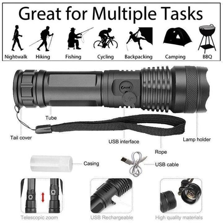 90000 Lumens Xhp50.2 Powerful Flashlight