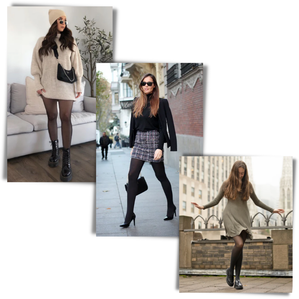 Cozy Translucent Illusion Fleece Lined Tights