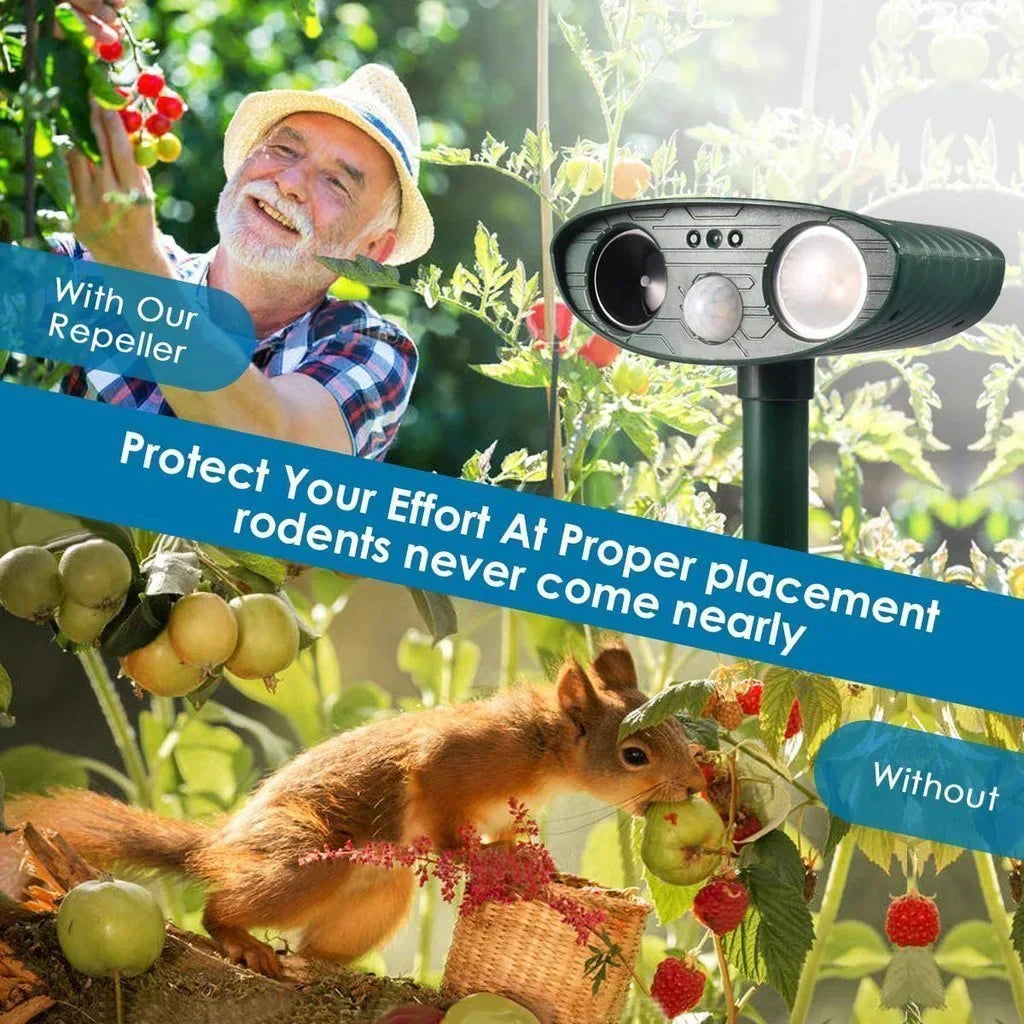 Solar-Powered Ultrasonic Deer Repeller - Effective Deer Deterrent for Gardens & Yards