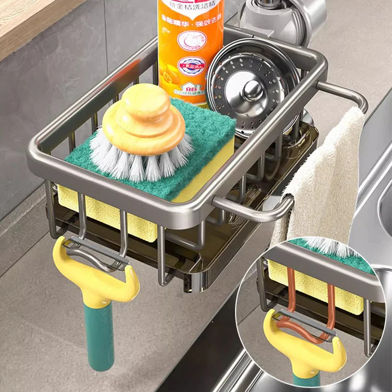 Premium-Look Aluminum Sink Organizer