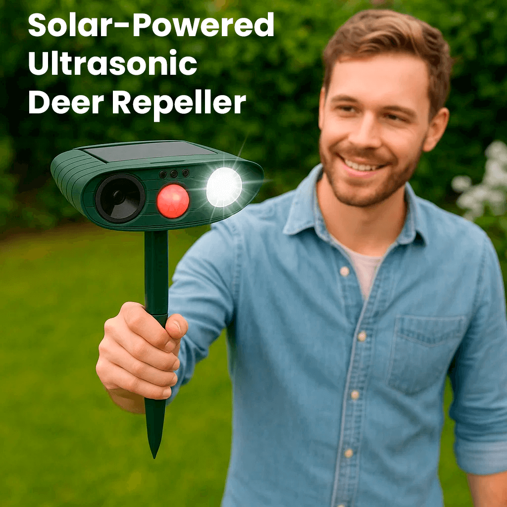 Solar-Powered Ultrasonic Deer Repeller - Effective Deer Deterrent for Gardens & Yards