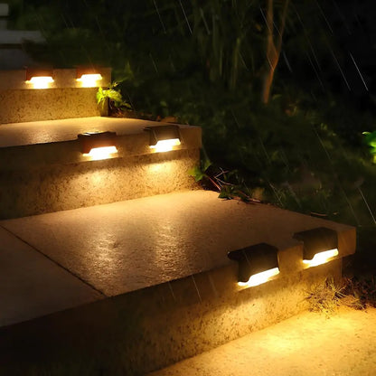 Solar Step Lights Pack - Dusk-to-Dawn, Warm Glow, No-Wiring