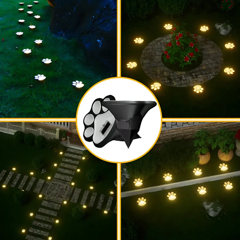 PawGlow Solar Path Lights - Auto On/Off, Waterproof Stakes