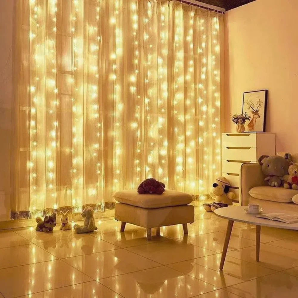 Fairy Curtain String Lights - Warm LED Curtain, Indoor/Outdoor