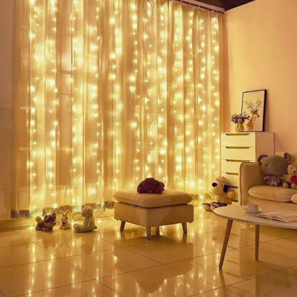 Fairy Curtain String Lights - Warm LED Curtain, Indoor/Outdoor