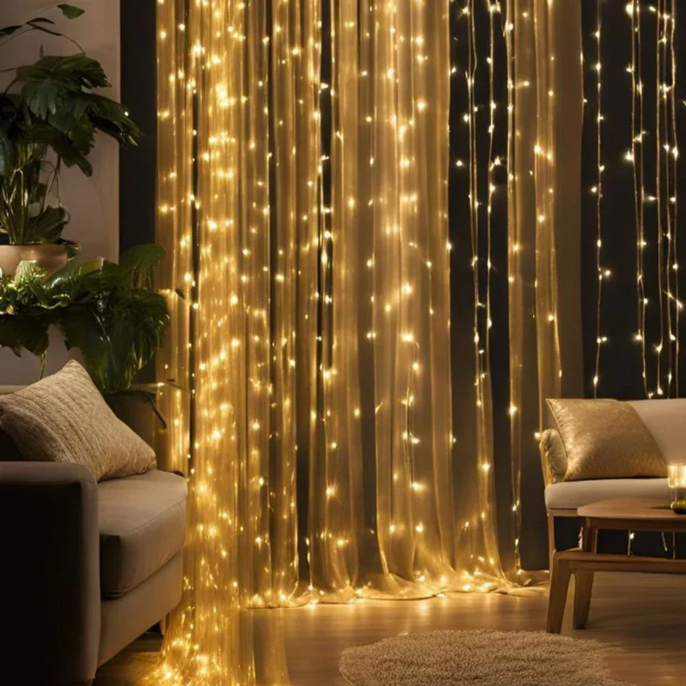 Fairy Curtain String Lights - Warm LED Curtain, Indoor/Outdoor