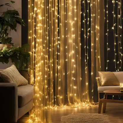 Fairy Curtain String Lights - Warm LED Curtain, Indoor/Outdoor