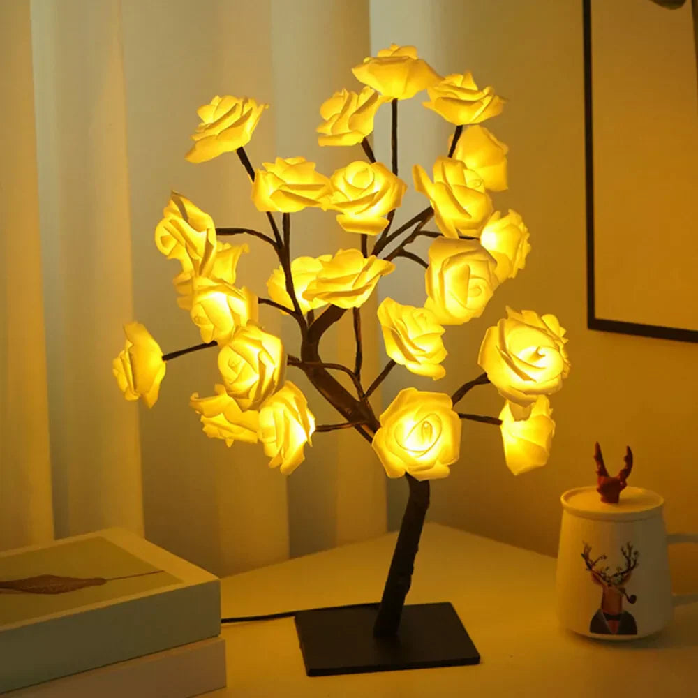 Rose Tree Lamp - LED Blossom Bonsai, Warm White