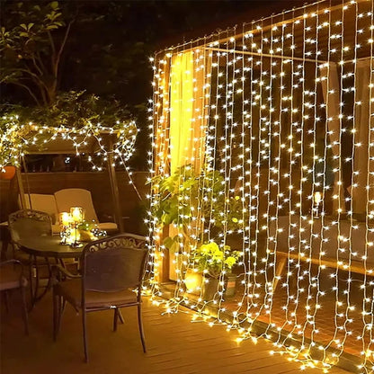 Fairy Curtain String Lights - Warm LED Curtain, Indoor/Outdoor