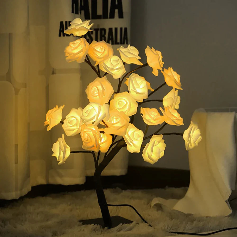 Rose Tree Lamp - LED Blossom Bonsai, Warm White