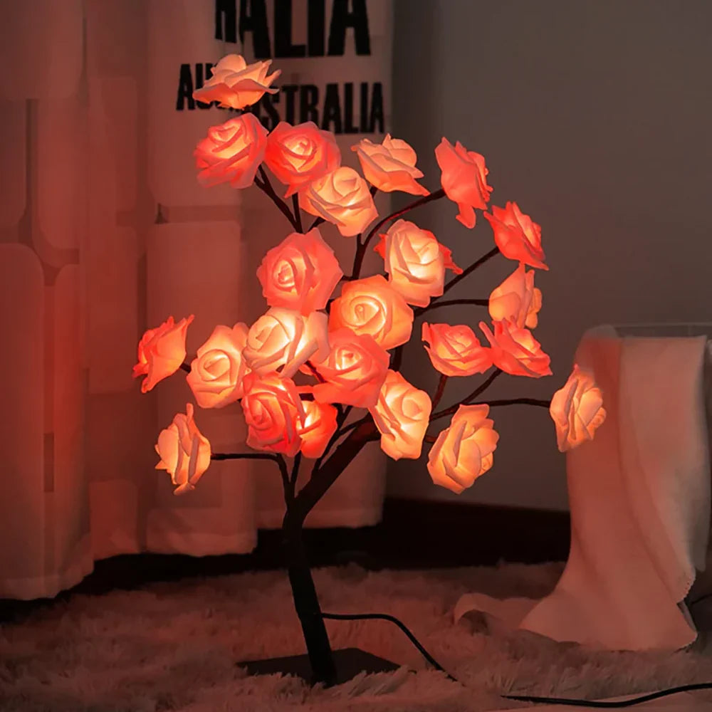 Rose Tree Lamp - LED Blossom Bonsai, Warm White