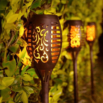 Outdoor Solar Torch - Flickering Flame LED Garden Stakes
