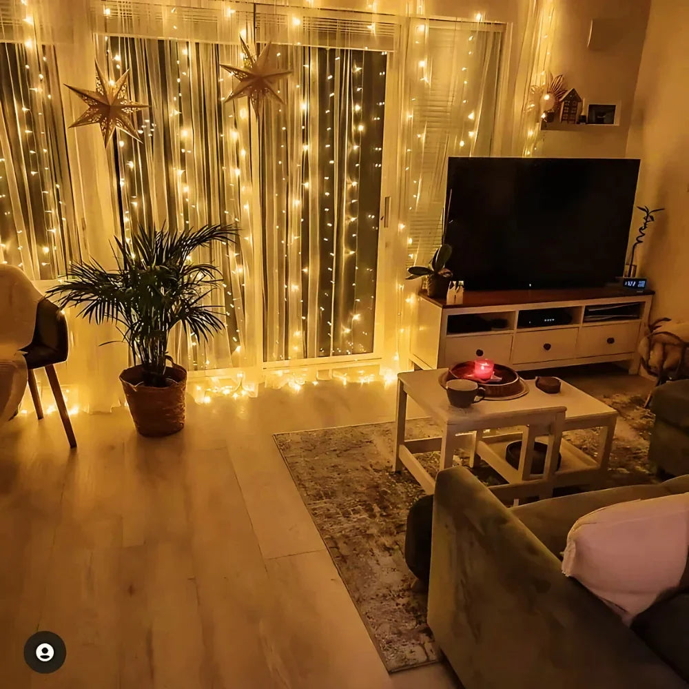 Fairy Curtain String Lights - Warm LED Curtain, Indoor/Outdoor