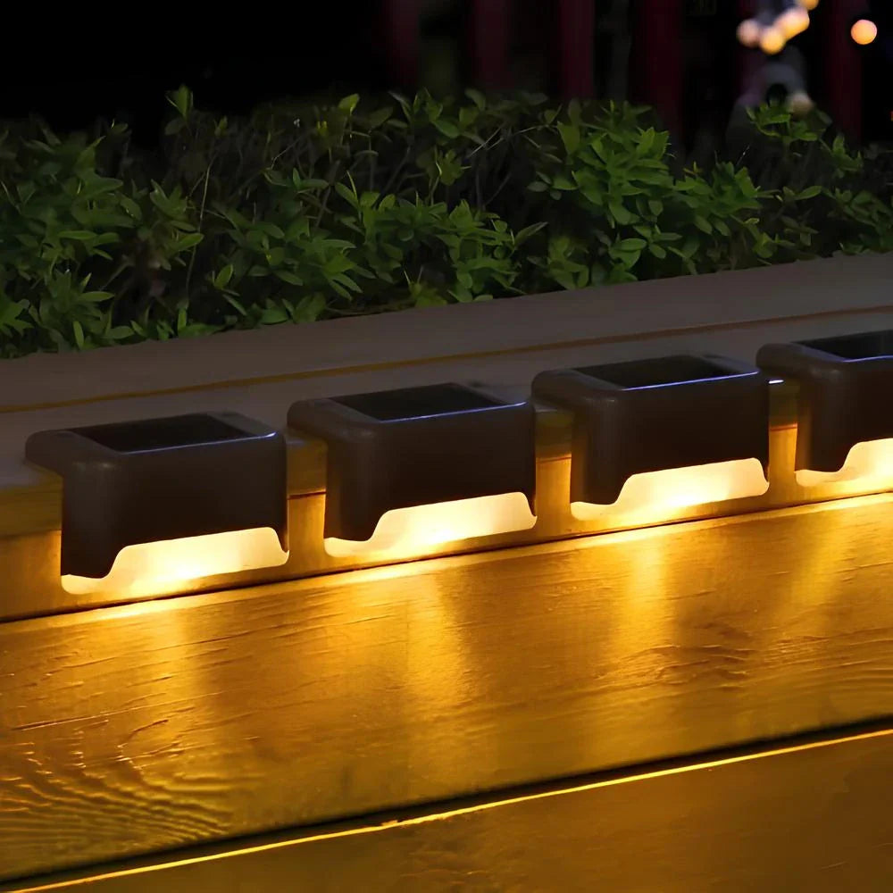 Solar Step Lights Pack - Dusk-to-Dawn, Warm Glow, No-Wiring