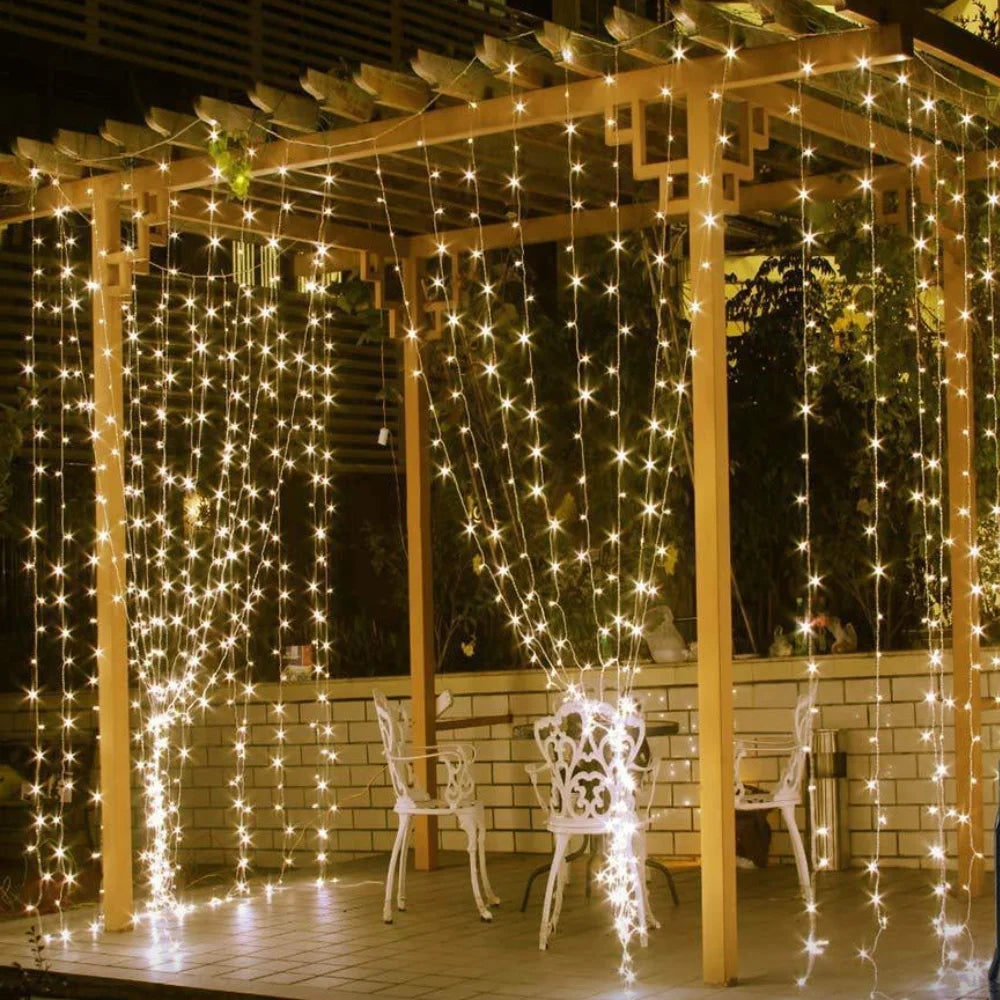 Fairy Curtain String Lights - Warm LED Curtain, Indoor/Outdoor