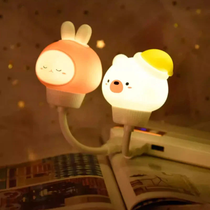 Cutely Animal Kids Night Light - Soft LED, Kids Room Lamp