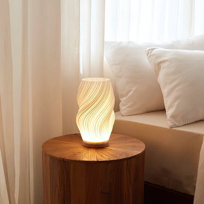 Serene Wavecrest Lamp - Sculpted Shade, Warm/Natural Light
