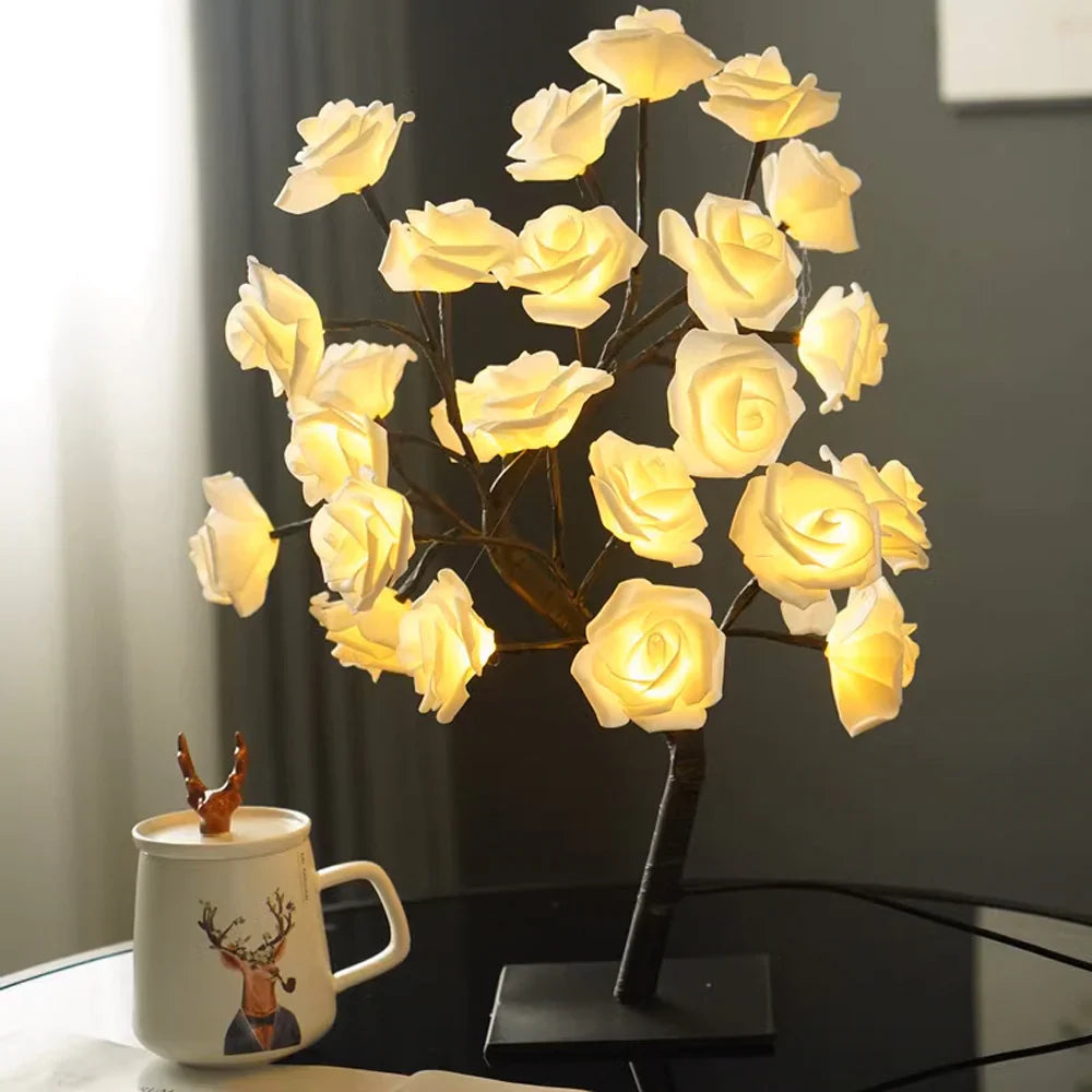 Rose Tree Lamp - LED Blossom Bonsai, Warm White