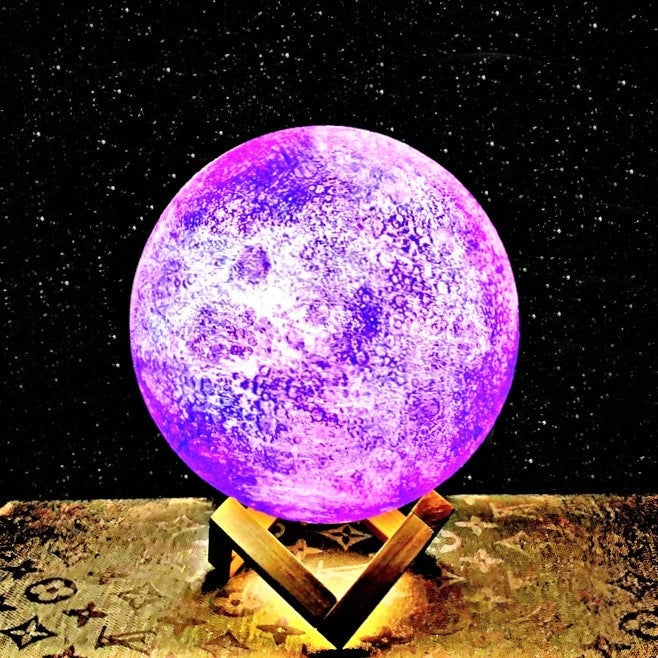 Printed 3D Galaxy Moon Lamp