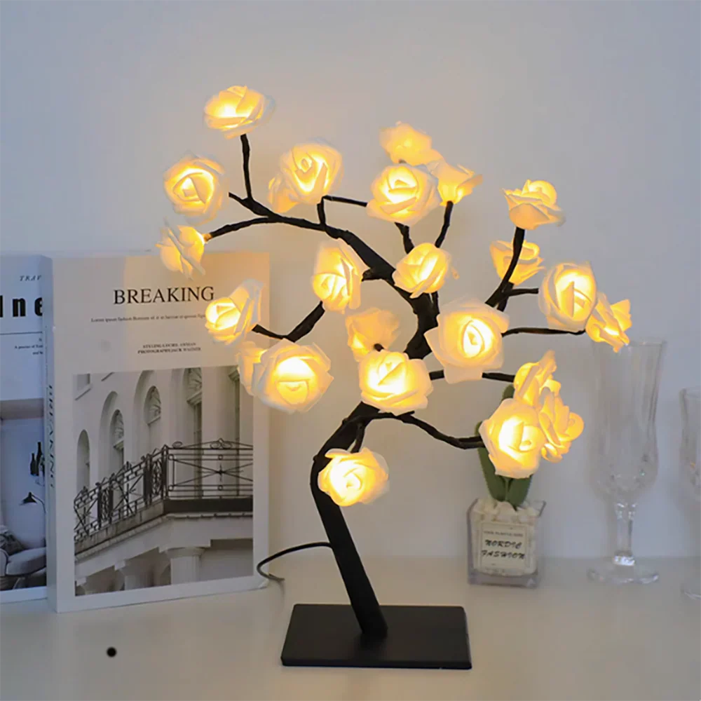Rose Tree Lamp - LED Blossom Bonsai, Warm White