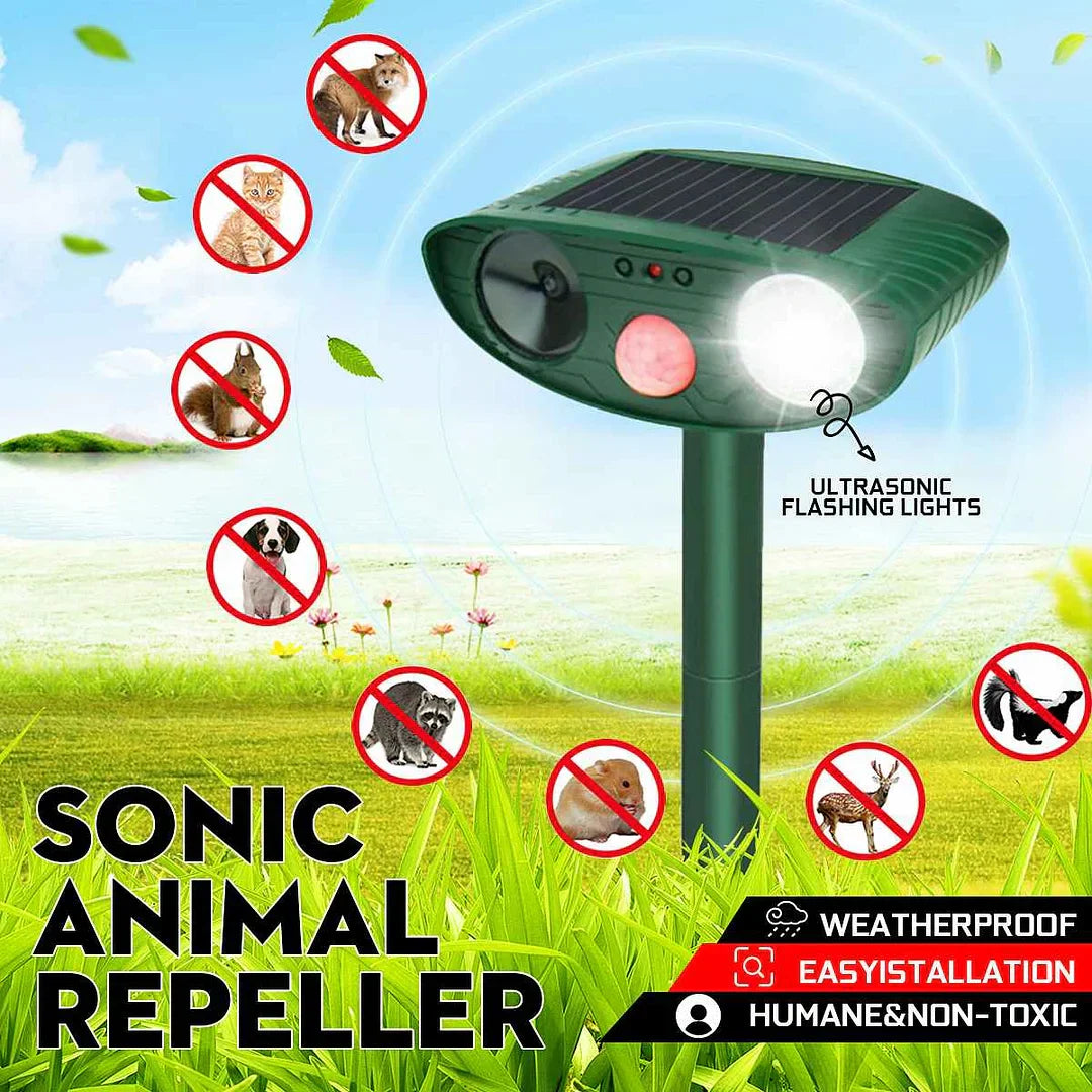 Solar-Powered Ultrasonic Deer Repeller - Effective Deer Deterrent for Gardens & Yards