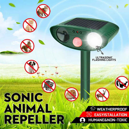 Solar-Powered Ultrasonic Deer Repeller - Effective Deer Deterrent for Gardens & Yards