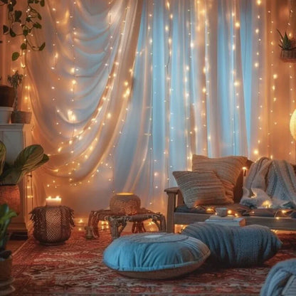 Fairy Curtain String Lights - Warm LED Curtain, Indoor/Outdoor