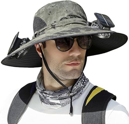 BreezeShade Cooling Sun Hat with Solar Fans