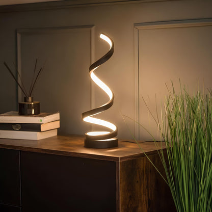 Elegant Spiral Table Lamp - LED Helix, 3-Mode Dimmable
